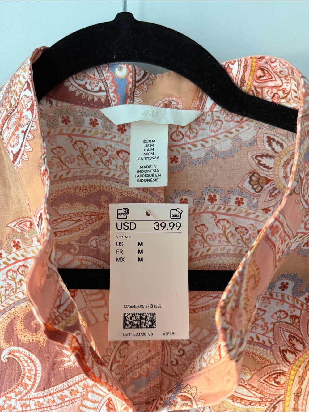 H&M Pink Paisley Midi Dress with Puff Sleeves - Picture 4 of 4